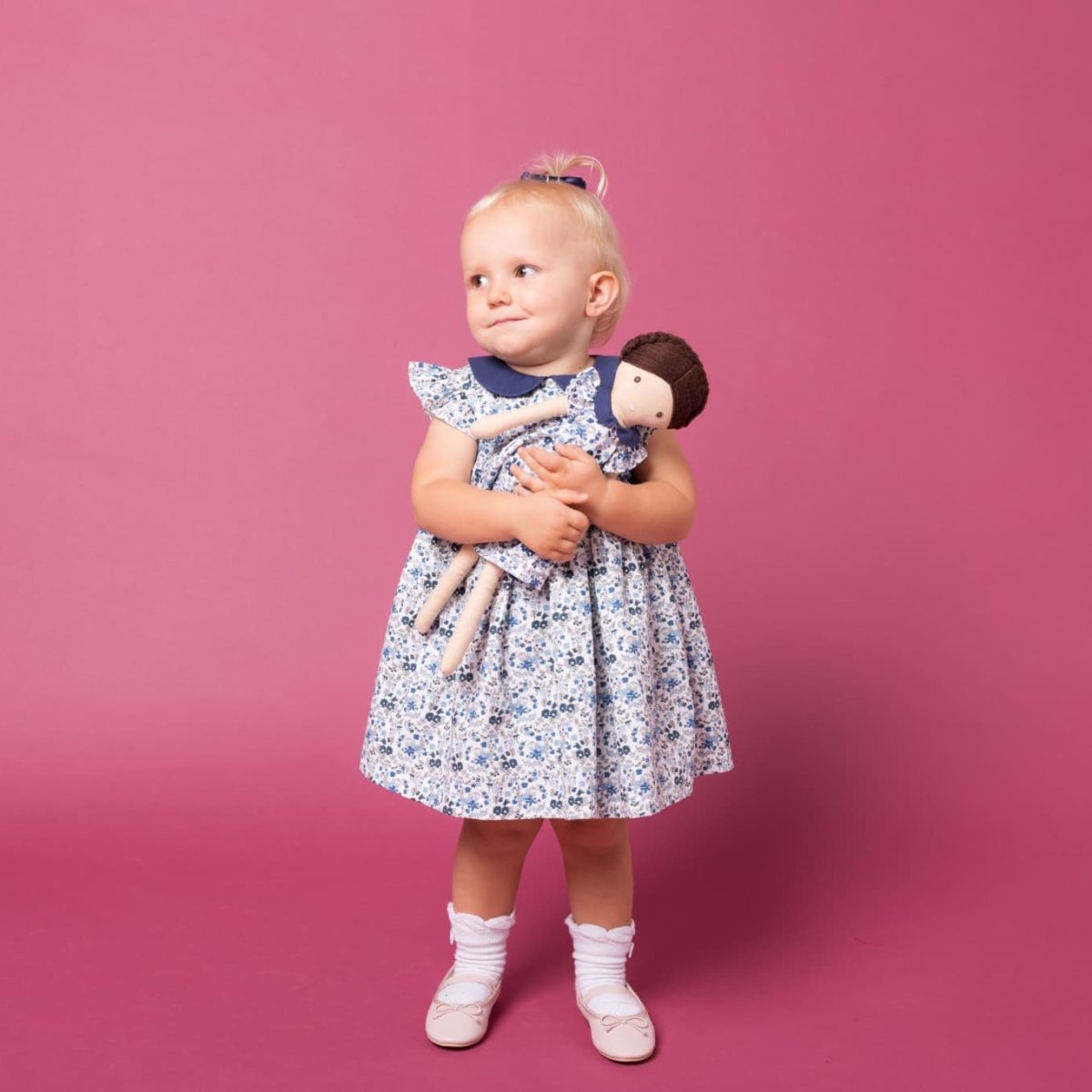 画像10: ブルーフローラルプリント・ハンドスモック・ドレス_5〜6歳(身長 108-114cm) (10)