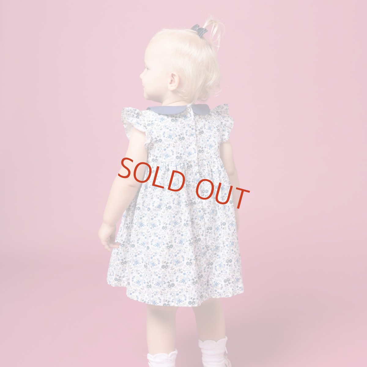 画像9: ブルーフローラルプリント・ハンドスモック・ドレス_1_2歳(身長 85-92cm) (9)