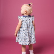 画像7: ブルーフローラルプリント・ハンドスモック・ドレス_1〜2歳(身長 85-92cm) (7)