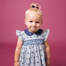 画像10: ブルーフローラルプリント・ハンドスモック・ドレス_4〜5歳(身長 103-108cm) (10)