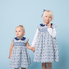 画像21: ブルーフローラルプリント・ハンドスモック・ドレス_1〜2歳(身長 85-92cm) (21)