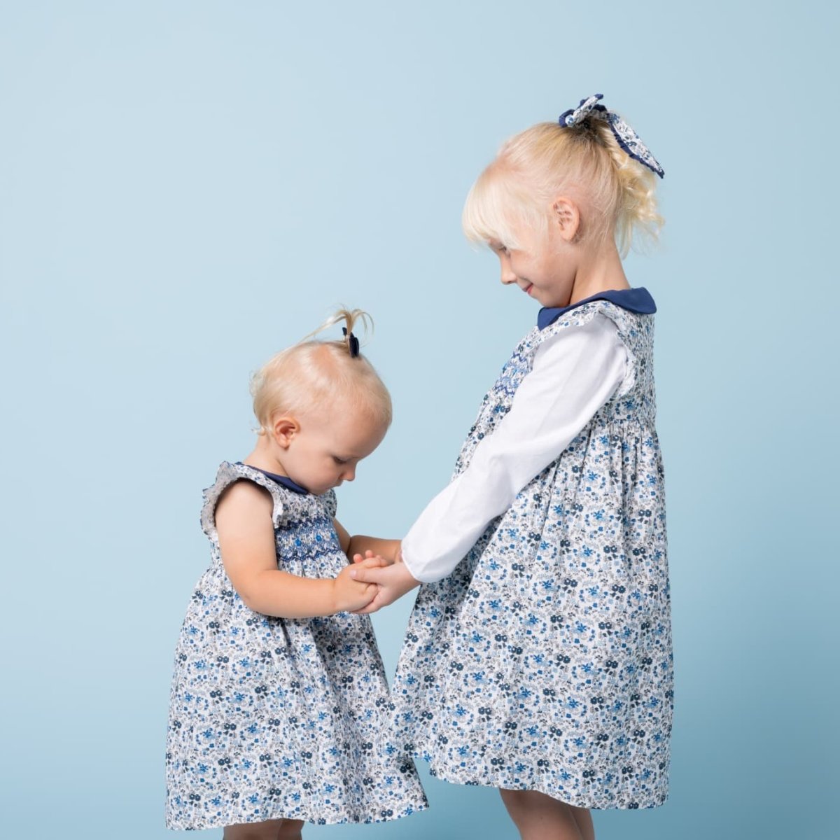 画像19: ブルーフローラルプリント・ハンドスモック・ドレス_4〜5歳(身長 103-108cm) (19)