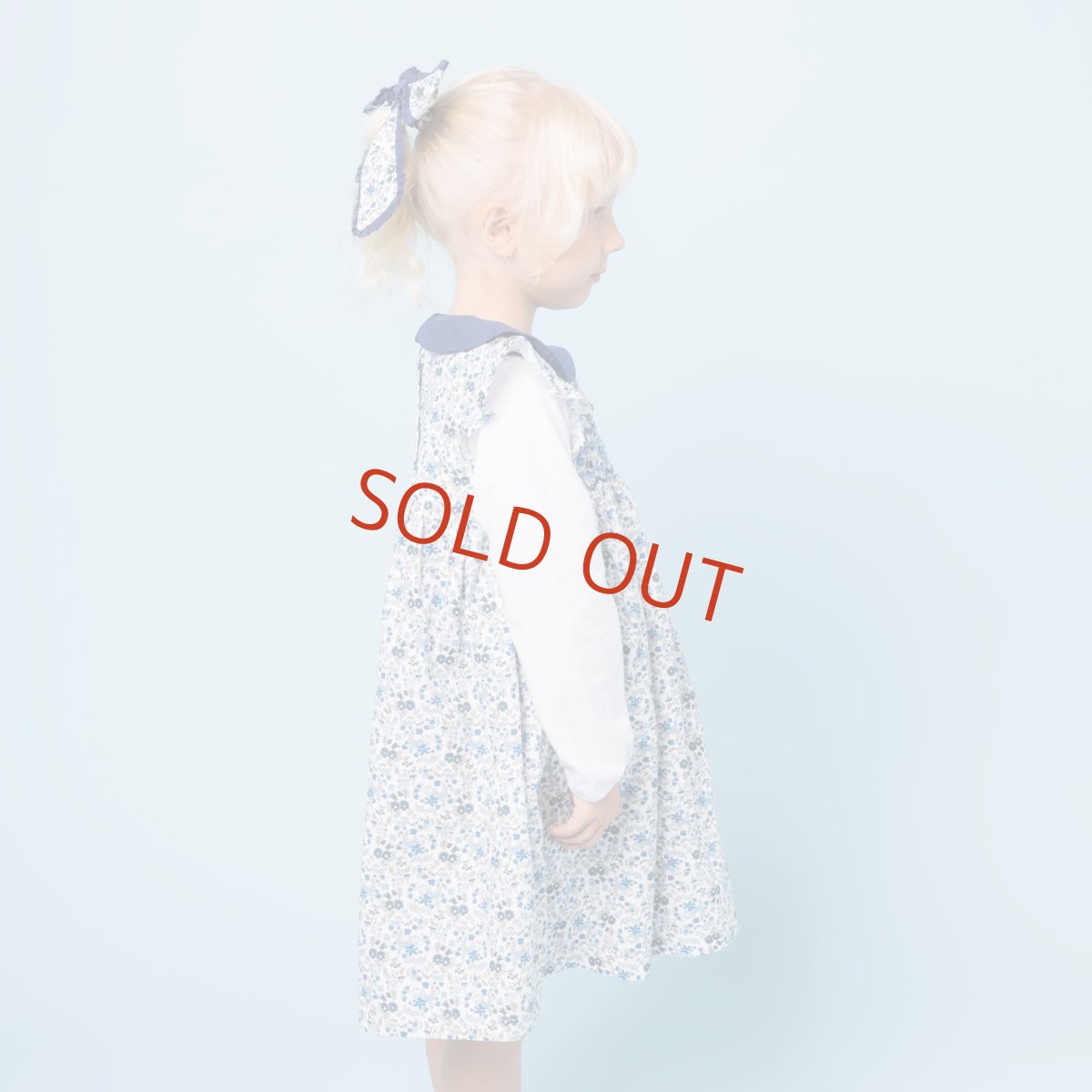 画像4: ブルーフローラルプリント・ハンドスモック・ドレス_1_2歳(身長 85-92cm) (4)