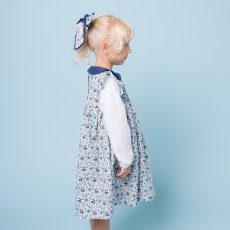 画像2: ブルーフローラルプリント・ハンドスモック・ドレス_1〜2歳(身長 85-92cm) (2)