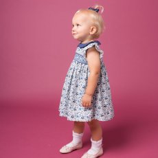 画像6: ブルーフローラルプリント・ハンドスモック・ドレス_4〜5歳(身長 103-108cm) (6)