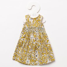 画像2: 【ドール用】イエローフローラルプリント・ハンドスモック・ドールドレス (2)