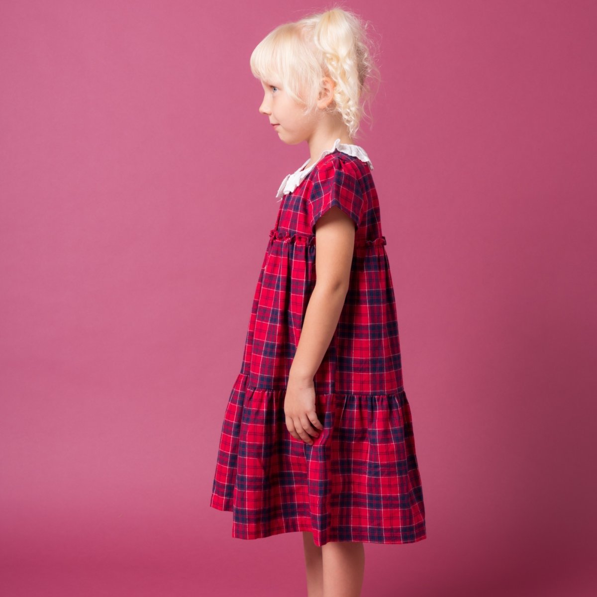 画像2: ティアード・レッドタータン・ドレス_4_5歳(身長 103-108cm) (2)