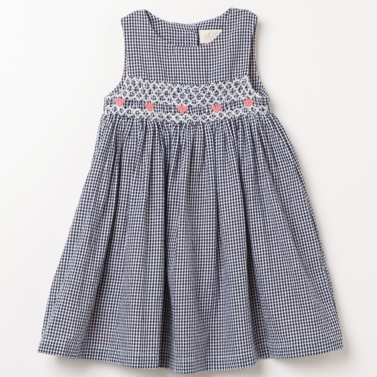 画像7: ダークブルー・ギンガムチェック・ハンドスモック・ドレス_6_12ヶ月(身長 80-85cm) (7)