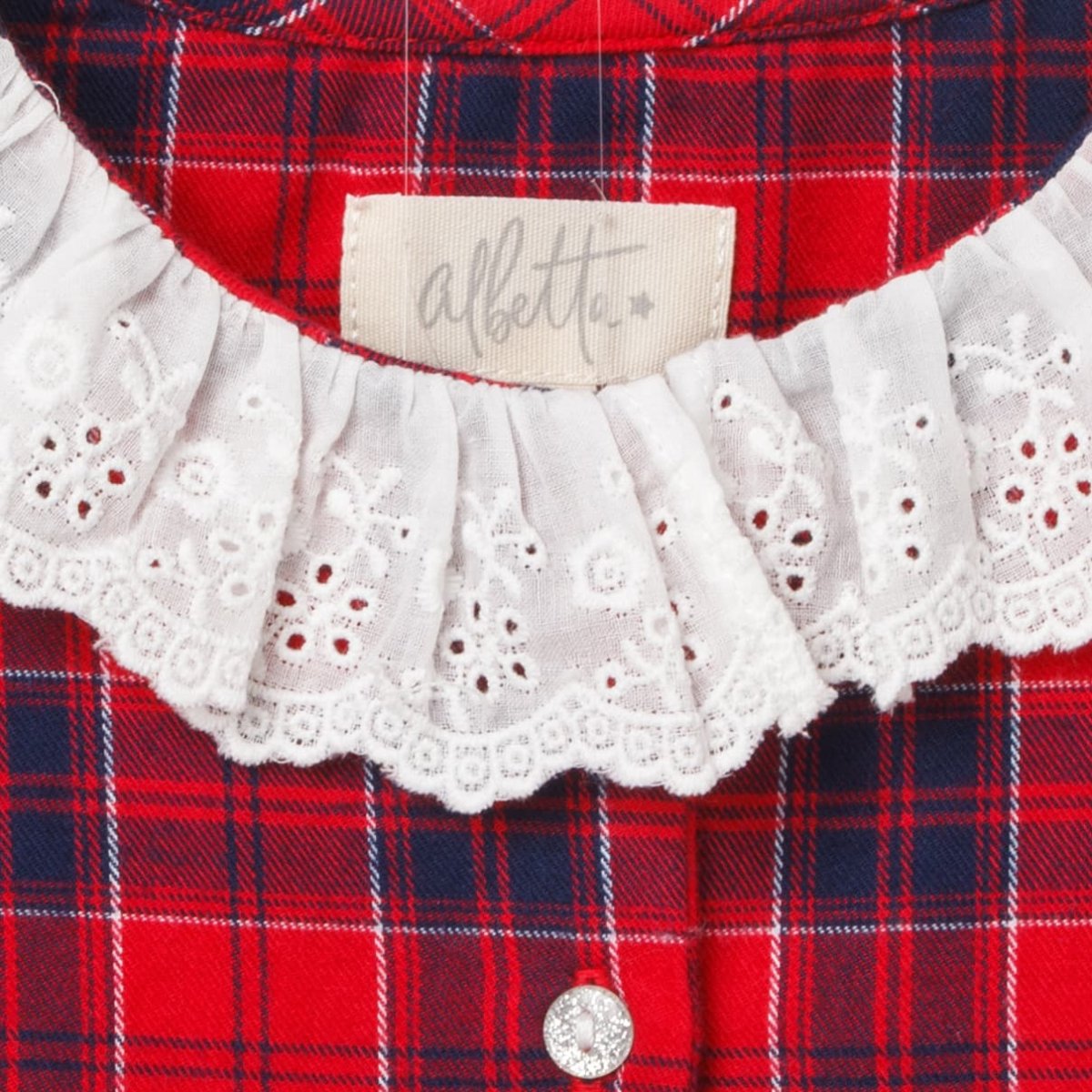 画像10: ティアード・レッドタータン・ドレス_6_8歳 (10)