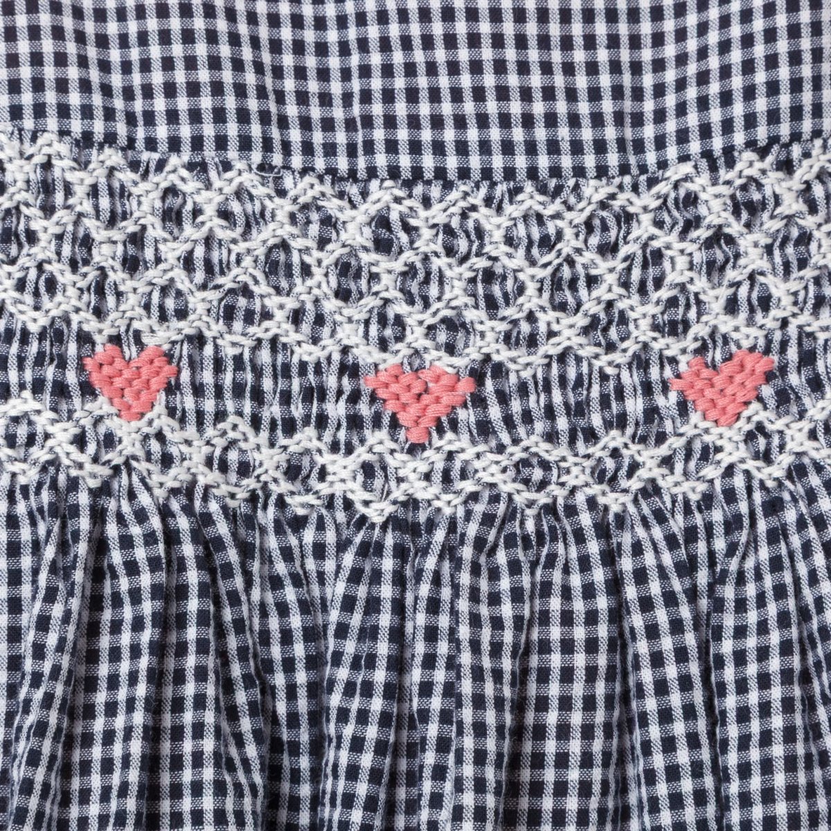 画像11: ダークブルー・ギンガムチェック・ハンドスモック・ドレス_4_5歳(身長 103-108cm) (11)