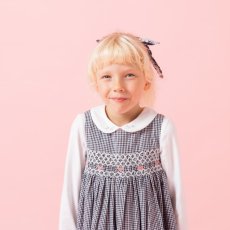 画像5: ダークブルー・ギンガムチェック・ハンドスモック・ドレス_4_5歳(身長 103-108cm) (5)