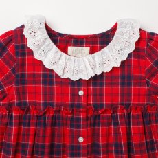 画像8: ティアード・レッドタータン・ドレス_5_6歳(身長 108-114cm) (8)