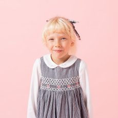 画像5: ダークブルー・ギンガムチェック・ハンドスモック・ドレス_3_4歳(身長 98-103cm) (5)