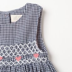 画像10: ダークブルー・ギンガムチェック・ハンドスモック・ドレス_3_4歳(身長 98-103cm) (10)