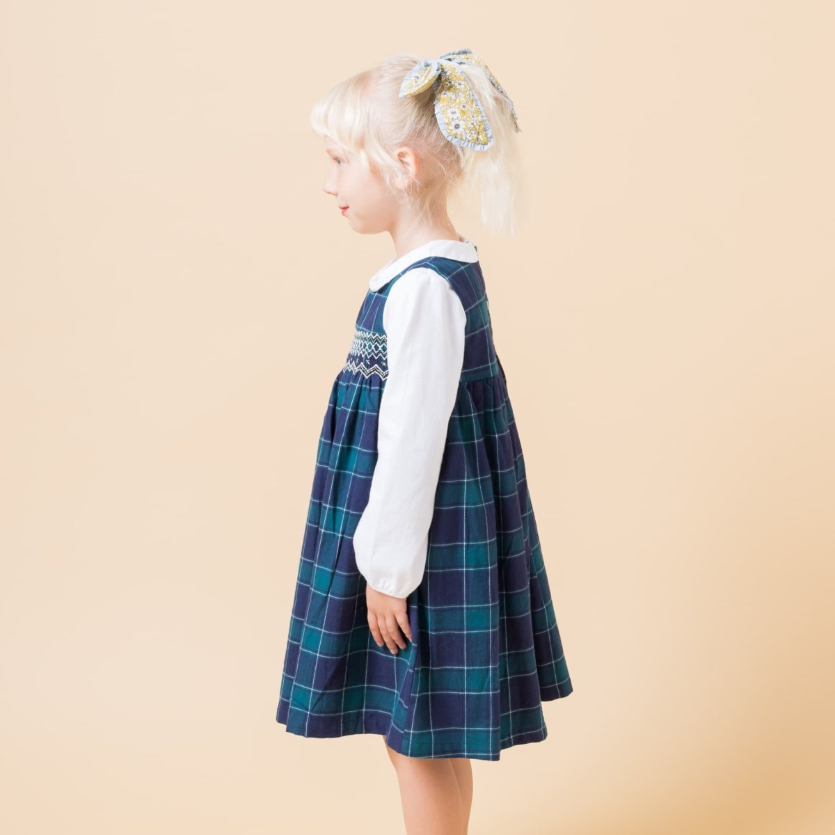 画像2: チェック柄・スモック・ドレス_2_3歳(身長 92-98cm) (2)