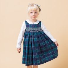 画像1: チェック柄・スモック・ドレス_5_6歳(身長 108-114cm) (1)