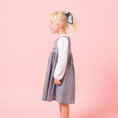 画像2: ダークブルー・ギンガムチェック・ハンドスモック・ドレス_1_2歳(身長 85-92cm) (2)