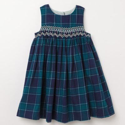 画像1: チェック柄・スモック・ドレス_3_4歳(身長 98-103cm)