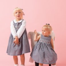 画像15: ダークブルー・ギンガムチェック・ハンドスモック・ドレス_3_4歳(身長 98-103cm) (15)