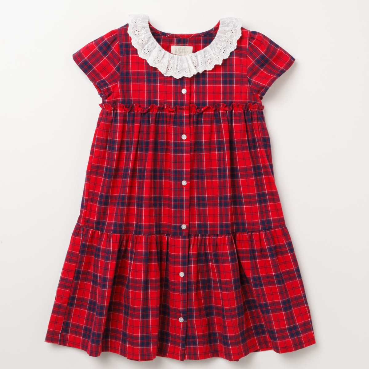 画像6: ティアード・レッドタータン・ドレス_2_3歳(身長 92-98cm) (6)
