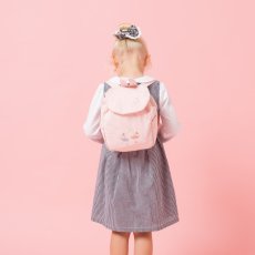 画像4: 刺繍バレリーナピンク・コーデュロイ・バックパック (4)