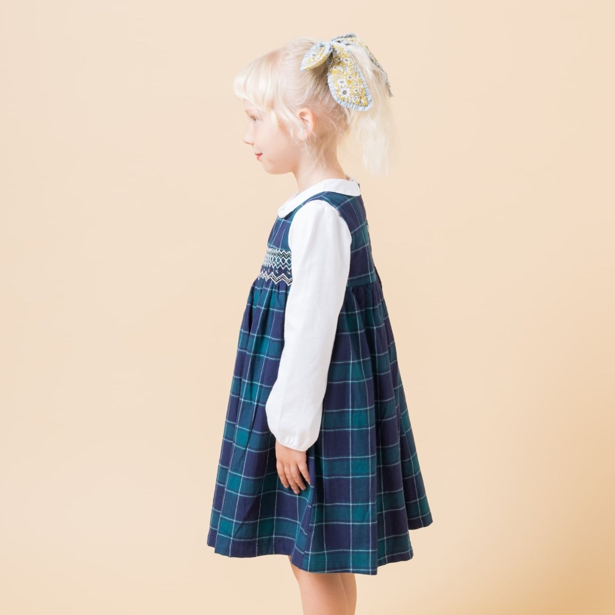 画像2: チェック柄・スモック・ドレス_3_4歳(身長 98-103cm) (2)