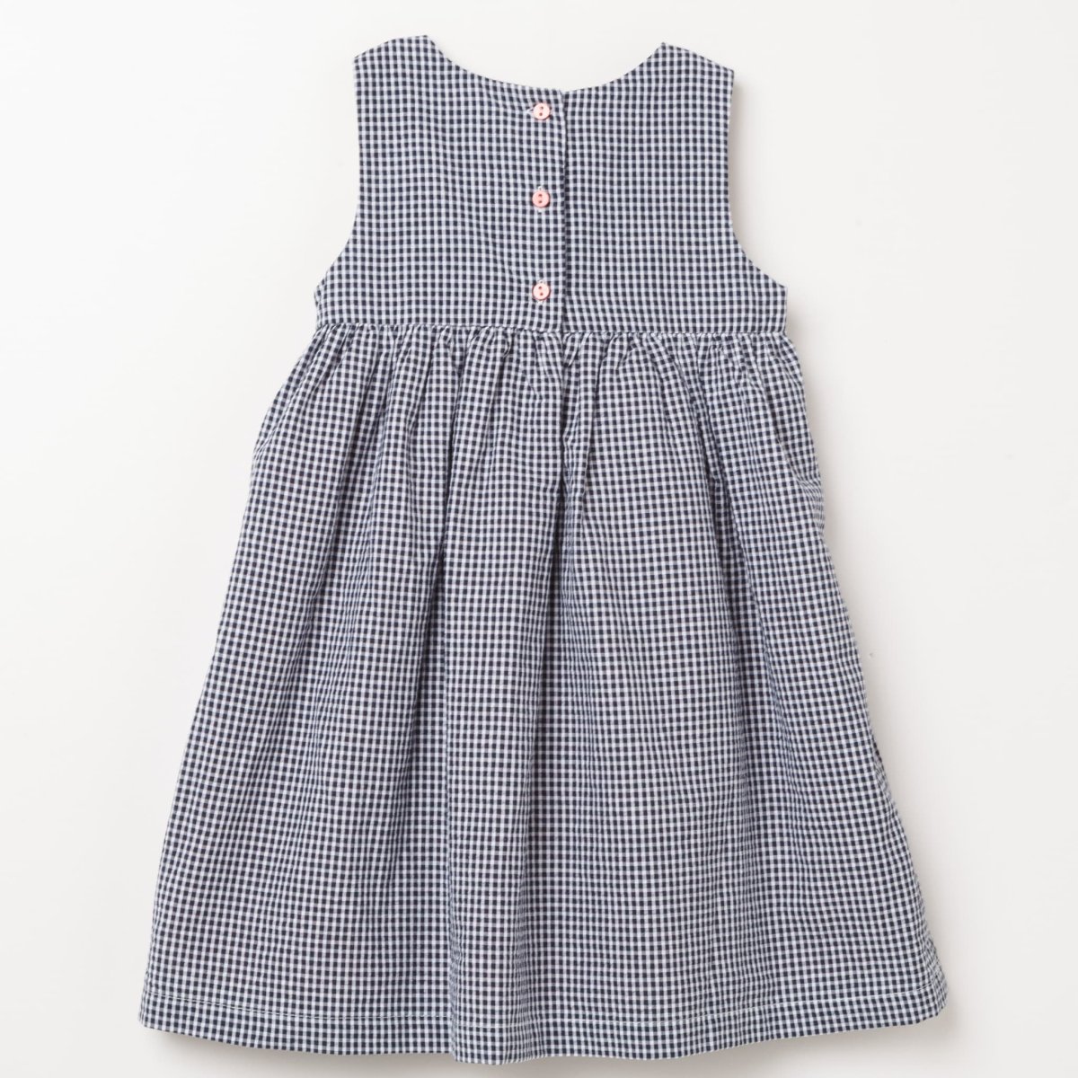 画像8: ダークブルー・ギンガムチェック・ハンドスモック・ドレス_3_4歳(身長 98-103cm) (8)