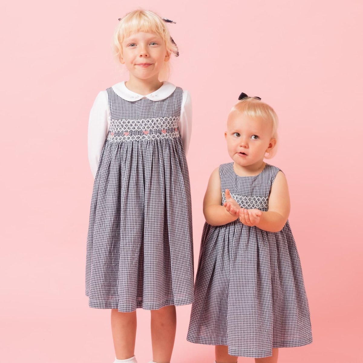画像16: ダークブルー・ギンガムチェック・ハンドスモック・ドレス_1_2歳(身長 85-92cm) (16)