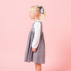 画像2: ダークブルー・ギンガムチェック・ハンドスモック・ドレス_4_5歳(身長 103-108cm) (2)