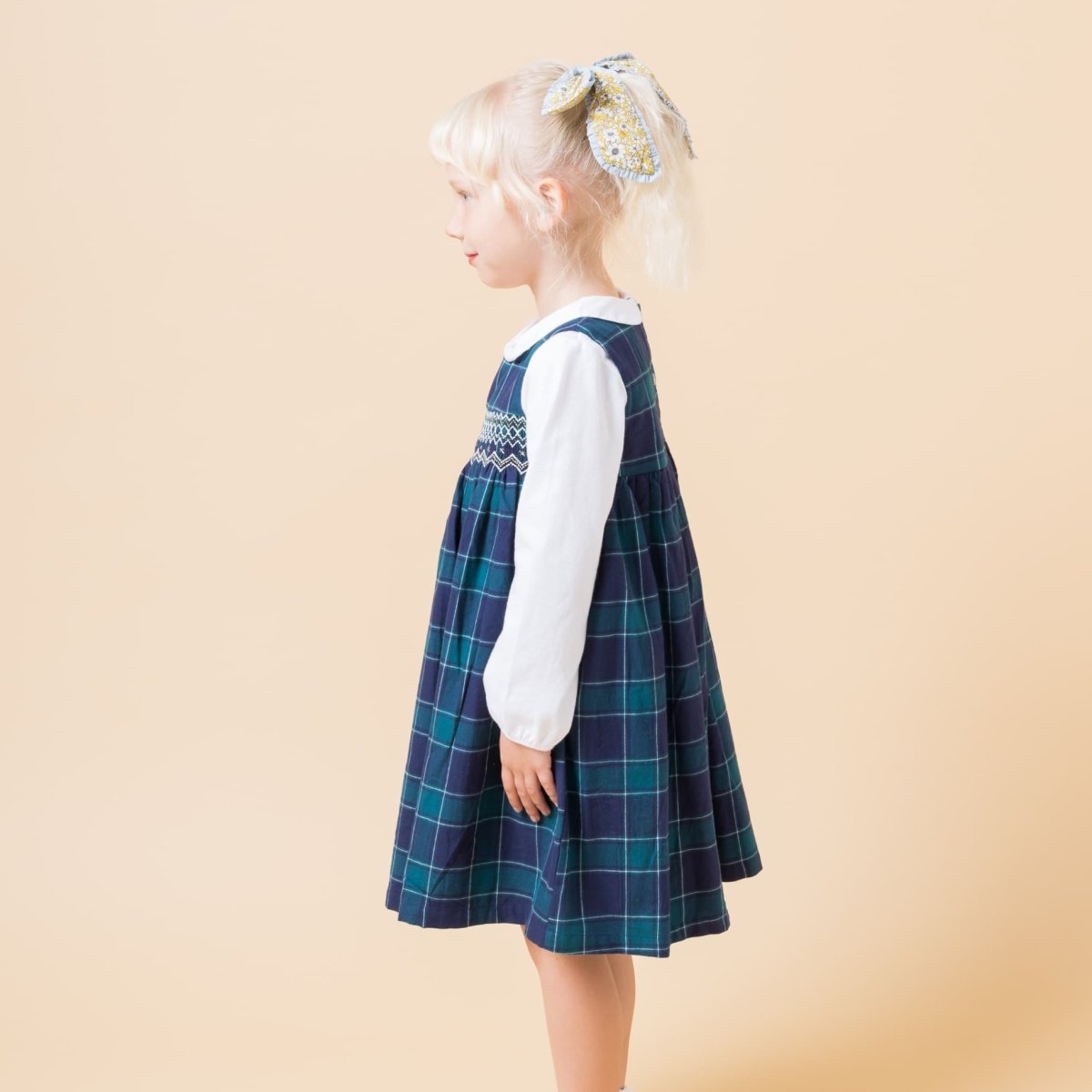 画像2: チェック柄・スモック・ドレス_5_6歳(身長 108-114cm) (2)