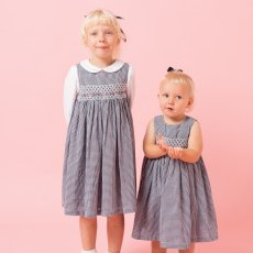 画像16: ダークブルー・ギンガムチェック・ハンドスモック・ドレス_5_6歳(身長 108-114cm) (16)