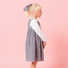 画像4: ダークブルー・ギンガムチェック・ハンドスモック・ドレス_5_6歳(身長 108-114cm) (4)