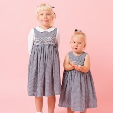 画像16: ダークブルー・ギンガムチェック・ハンドスモック・ドレス_4_5歳(身長 103-108cm) (16)