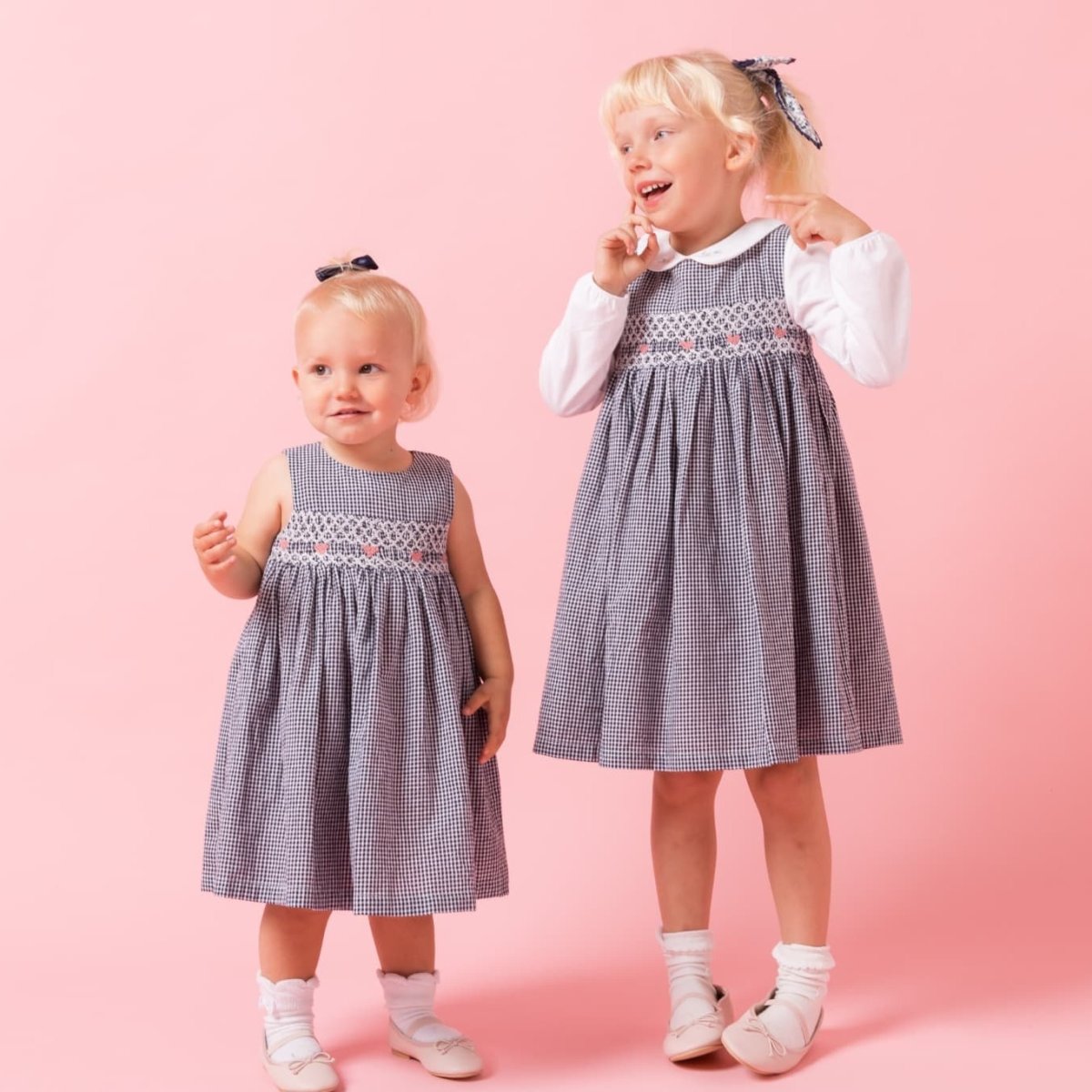 画像15: ダークブルー・ギンガムチェック・ハンドスモック・ドレス_6_12ヶ月(身長 80-85cm) (15)