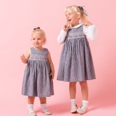 画像15: ダークブルー・ギンガムチェック・ハンドスモック・ドレス_6_12ヶ月(身長 80-85cm) (15)