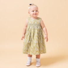 画像1: イエローフローラルプリント・ハンドスモック・ドレス_2_3歳(身長 92-98cm) (1)