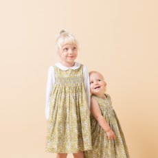 画像9: イエローフローラルプリント・ハンドスモック・ドレス_5_6歳(身長 108-114cm) (9)