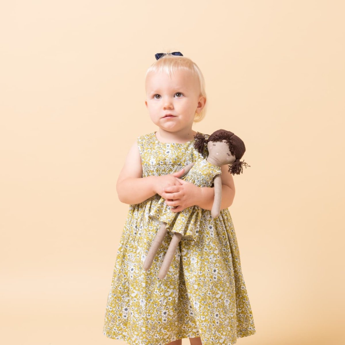 画像6: イエローフローラルプリント・ハンドスモック・ドレス_5_6歳(身長 108-114cm) (6)