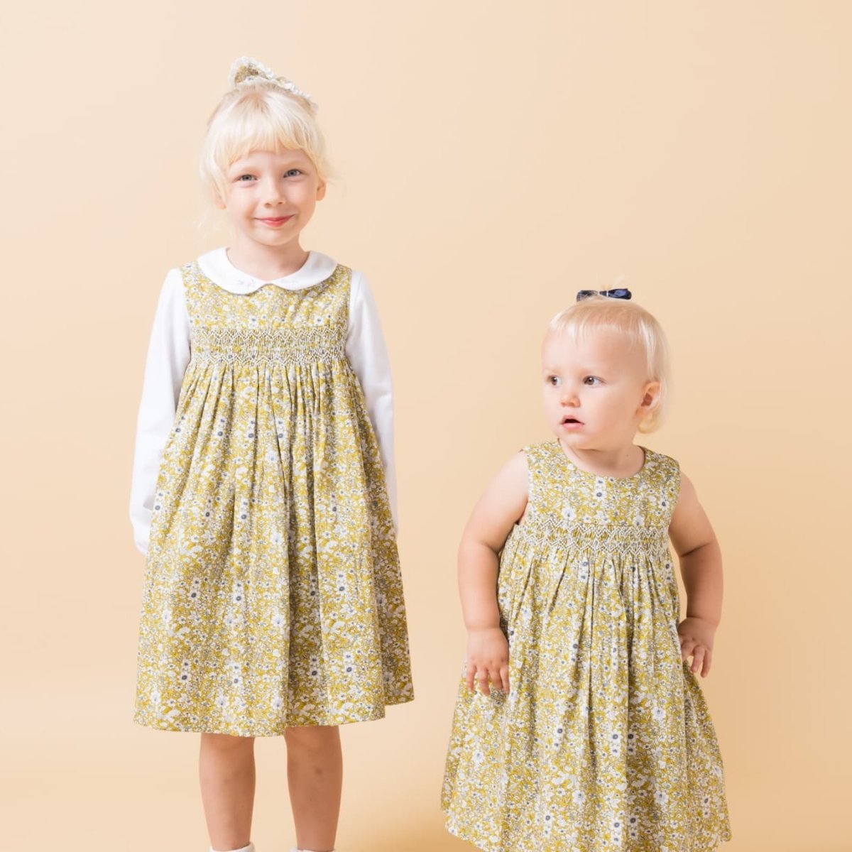 画像8: イエローフローラル・プリントハンドスモック・ドレス_6_12ヶ月(身長 80-85cm) (8)
