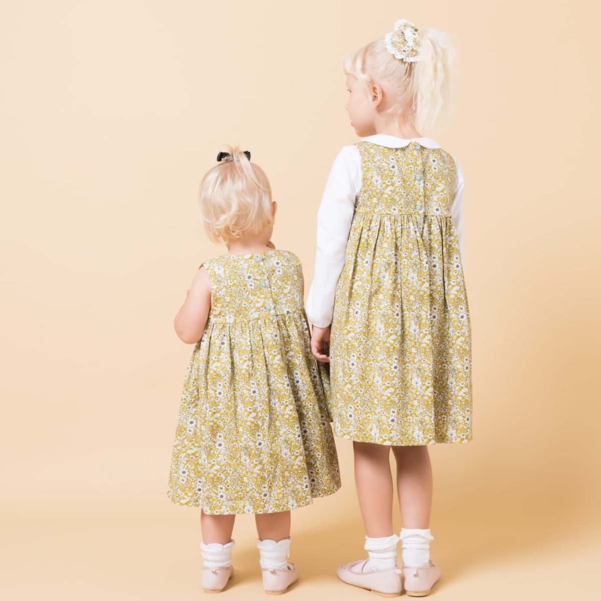 画像11: イエローフローラルプリント・ハンドスモック・ドレス_4_5歳(身長 103-108cm) (11)
