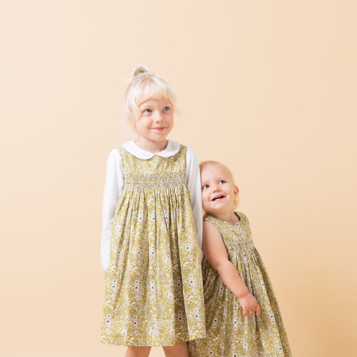 画像9: イエローフローラルプリント・ハンドスモック・ドレス_4_5歳(身長 103-108cm) (9)