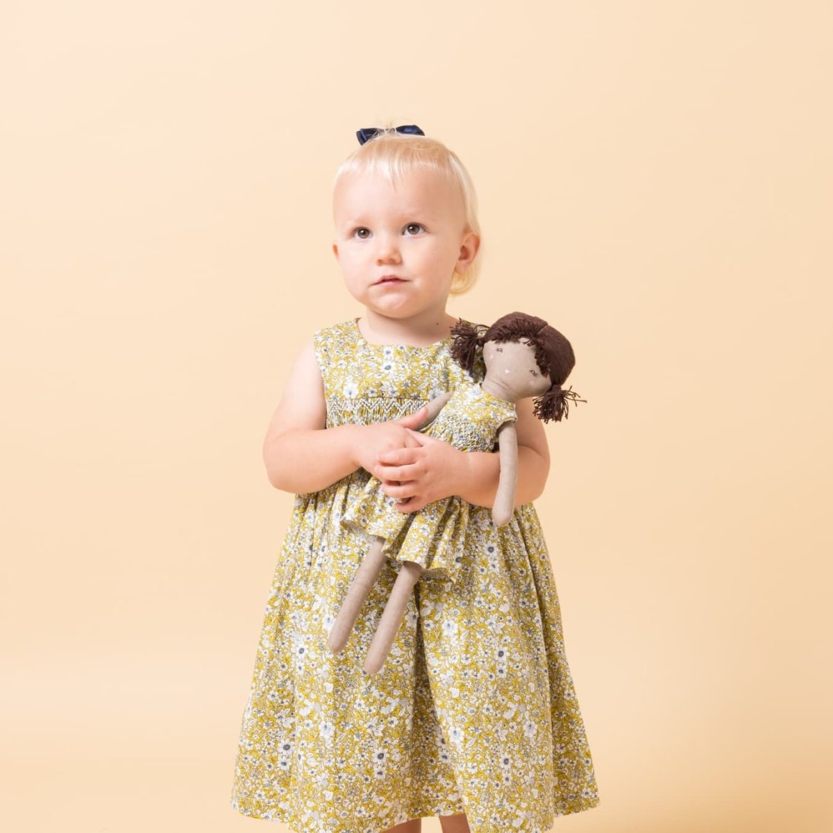 画像6: イエローフローラル・プリントハンドスモック・ドレス_1_2歳(身長 85-92cm) (6)