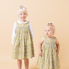 画像8: イエローフローラルプリント・ハンドスモック・ドレス_5_6歳(身長 108-114cm) (8)