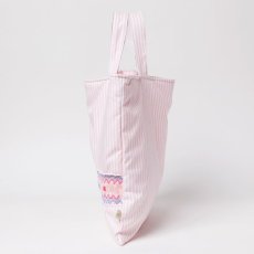 画像3: ピンクストライプ・ハンドスモック・バッグ (3)