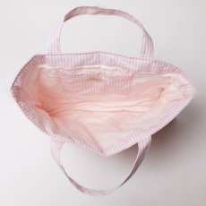 画像4: ピンクストライプ・ハンドスモック・バッグ (4)