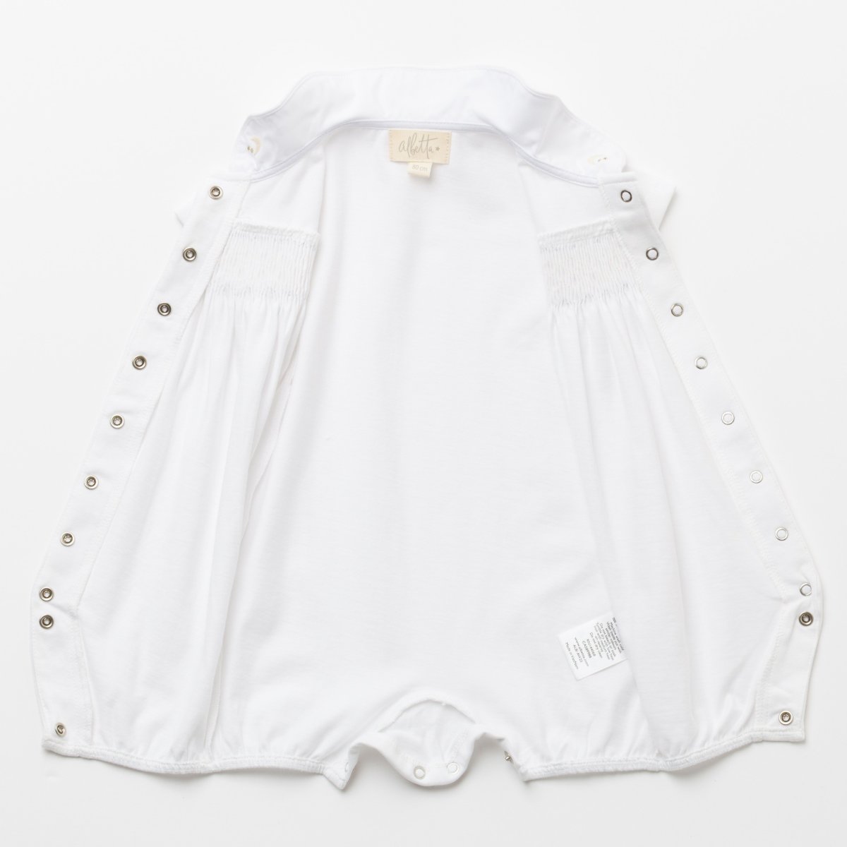 画像7: ハンドスモッキング・アムール・ホワイトジャージー（男の子用）_80cm (7)