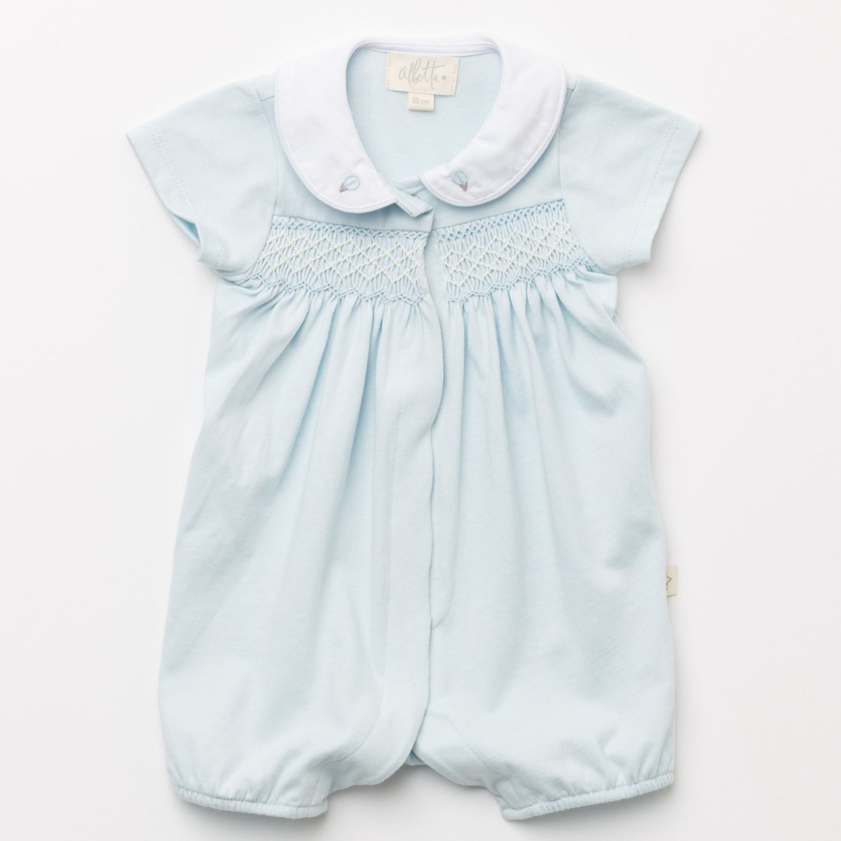 画像4: ハンドスモッキング・アムール・ブルージャージー(男の子用)_80cm (4)