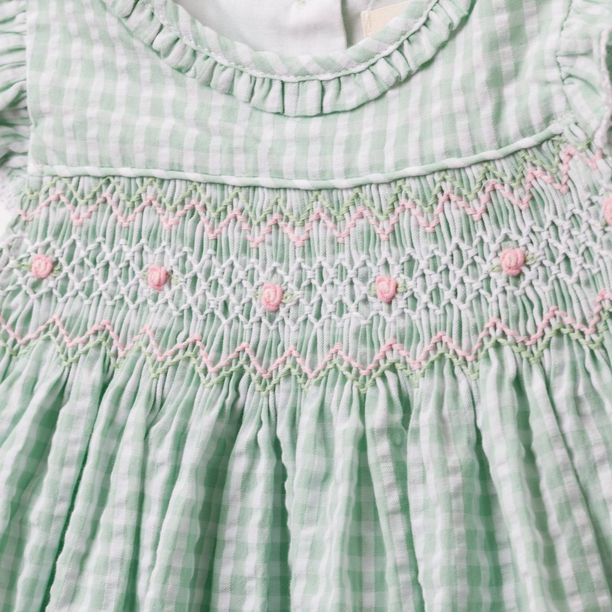 画像6: アップルギンガム・ハンドスモッキングワンピース_5_6歳用(身長 108-114cm) (6)