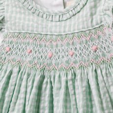 画像6: アップルギンガム・ハンドスモッキングワンピース_5_6歳用(身長 108-114cm) (6)