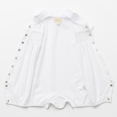 画像3: ハンドスモッキング・アムール・ホワイトジャージー（男の子用）_80cm